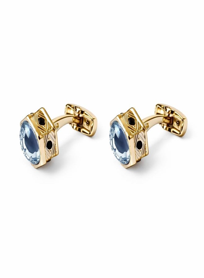 Luxury Gold Polish Metal Cufflinks for Men – Premium Round Designer Formal Shirt Cuff Buttons for Wedding, Business, Party – Elegant Groom Accessories & Gift for Men