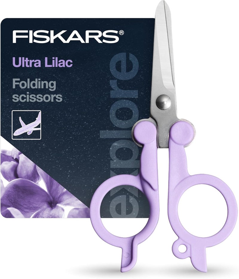 Fiskars Explore Folding Scissor Designer Collection Ultra Lilac Travel Friendly - Image 1
