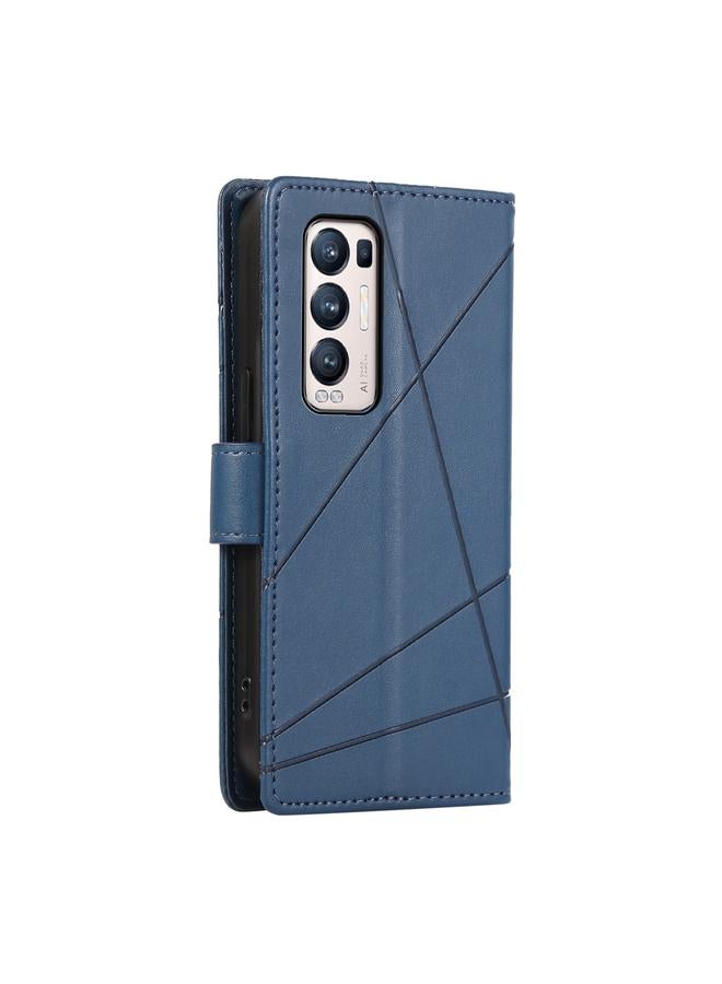 S-TOP Case For OPPO Reno5 Pro+ PU Genuine Leather Texture Embossed Line Phone Case - Image 3