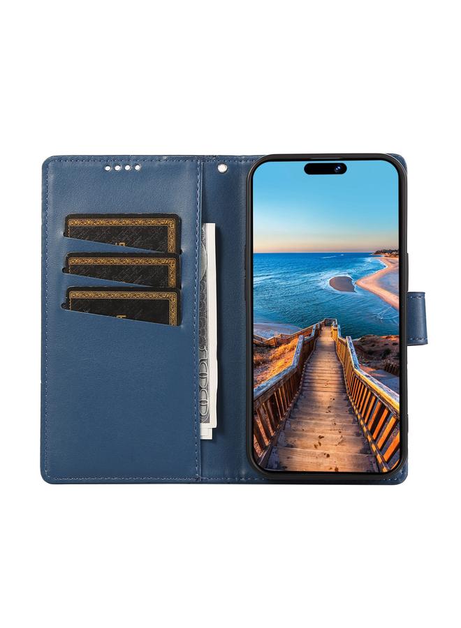 S-TOP Case For OPPO Reno5 Pro+ PU Genuine Leather Texture Embossed Line Phone Case - Image 4