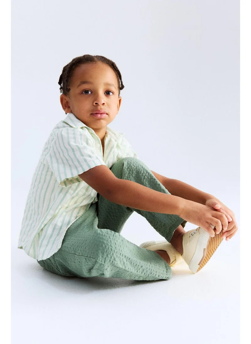 H&M Cotton seersucker trousers