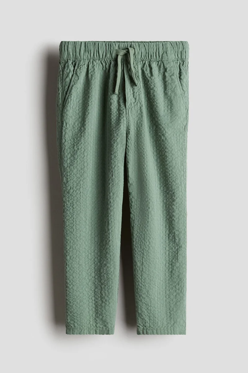 H&M Cotton seersucker trousers