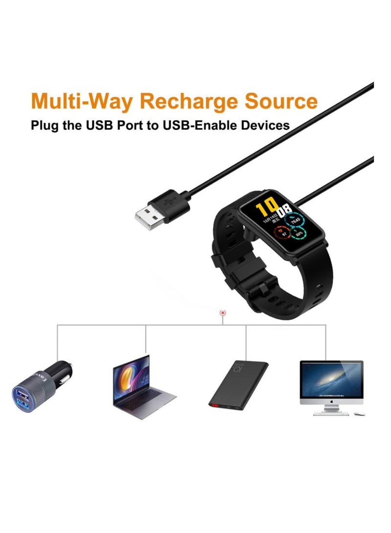 SYOSI Charger Cable Compatible for Samsung Galaxy Fit 3, 2 PCS, Magnetic USB A Replacement Charging Cable Dock for Galaxy Fit3 SM-R390 Smartwatch, 3.3FT/100cm Charging Cord (Black) - Image 1