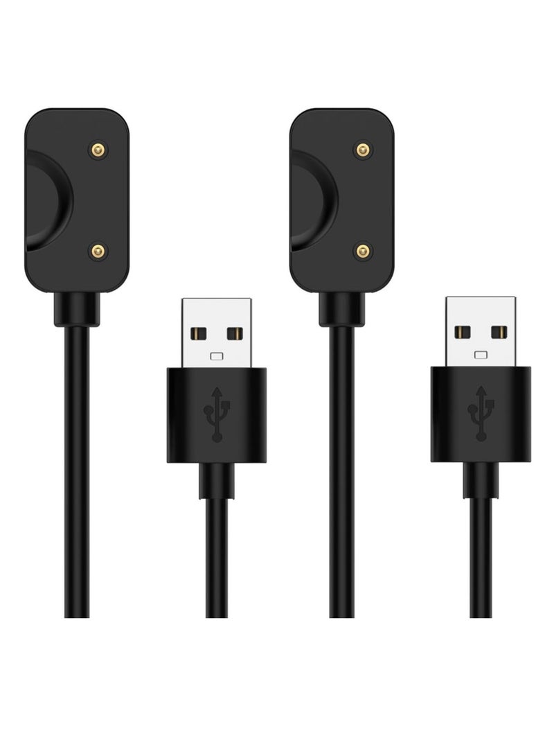 SYOSI Charger Cable Compatible for Samsung Galaxy Fit 3, 2 PCS, Magnetic USB A Replacement Charging Cable Dock for Galaxy Fit3 SM-R390 Smartwatch, 3.3FT/100cm Charging Cord (Black) - Image 2