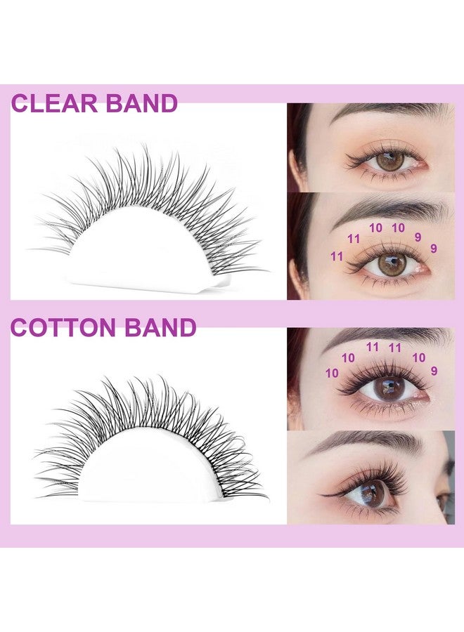 Geeneiya Clear Band Natural Lash Clusters Wispy Individual Eyelashes DIY Lash Extensions Natural Look Cluster Lashes D Curl Eyelash Extension,Geeneiya Wispy Eyelash Clusters (9-11MM,Clear and Black Band) - Image 4