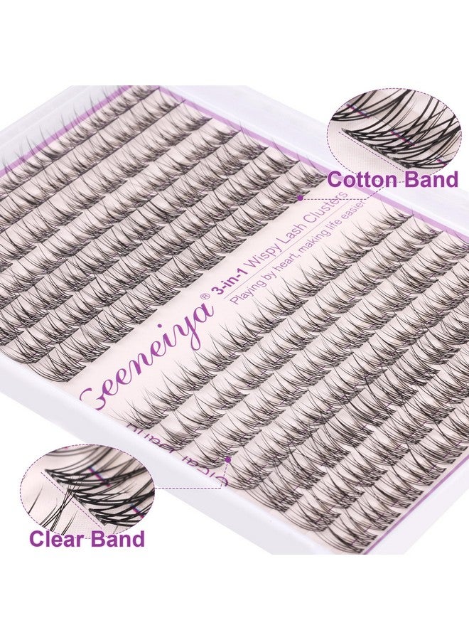 Geeneiya Clear Band Natural Lash Clusters Wispy Individual Eyelashes DIY Lash Extensions Natural Look Cluster Lashes D Curl Eyelash Extension,Geeneiya Wispy Eyelash Clusters (9-11MM,Clear and Black Band) - Image 3