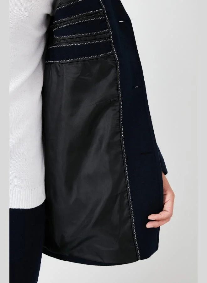 Buratti  Buratti Slim Fit Single Slit Buttoned Mono Collar Cashmere Coat Men's COAT 5840098 for Men | Best Price UAE