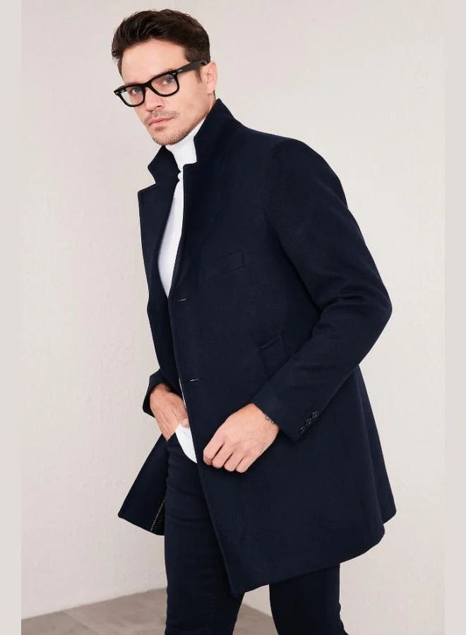 Buratti Slim Fit Single Slit Buttoned Mono Collar Cashmere Coat Men's COAT 5840098