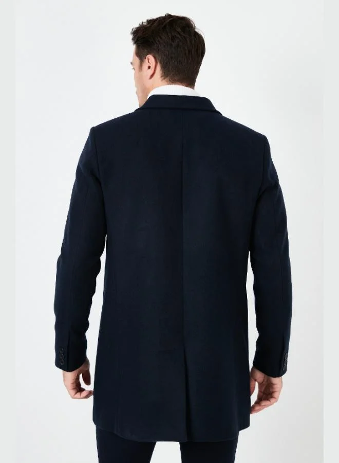 Buratti  Buratti Slim Fit Single Slit Buttoned Mono Collar Cashmere Coat Men's COAT 5840098 for Men | Best Price UAE