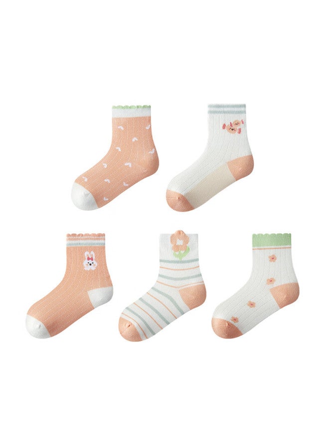 Deesha 7a Antibacterial, Five Pairs Of Women's Socks, Soft Breathable Anti-pilling Seamless Cotton Sock Set 1l