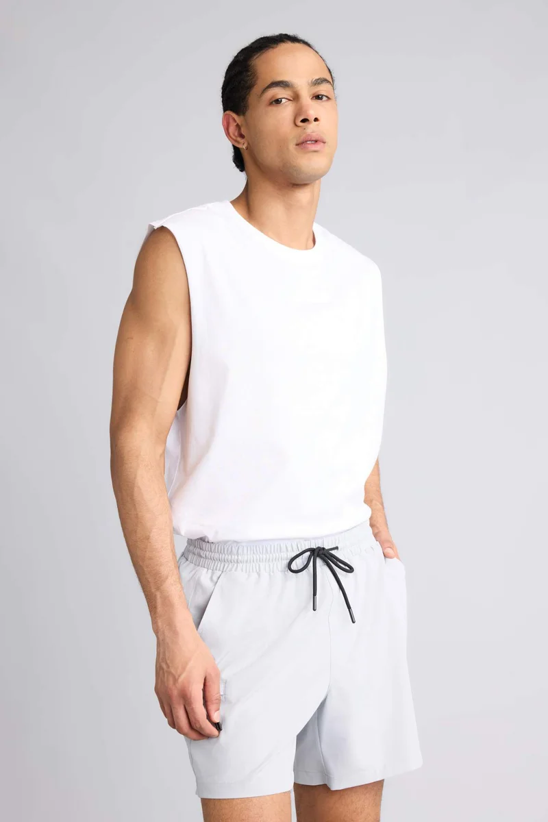Defacto  Printed Stretchy Textured Sports Swim Shorts for Men | Best Price UAE