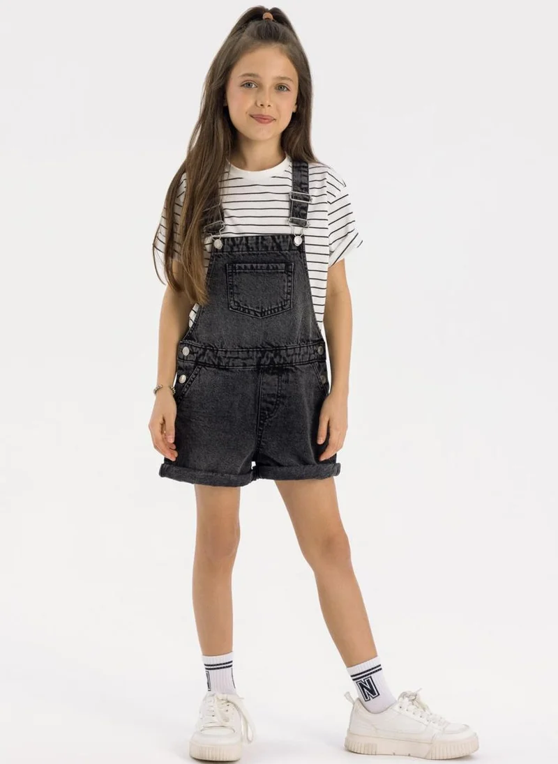 مينوتي Kids Girls Denim Dungarees