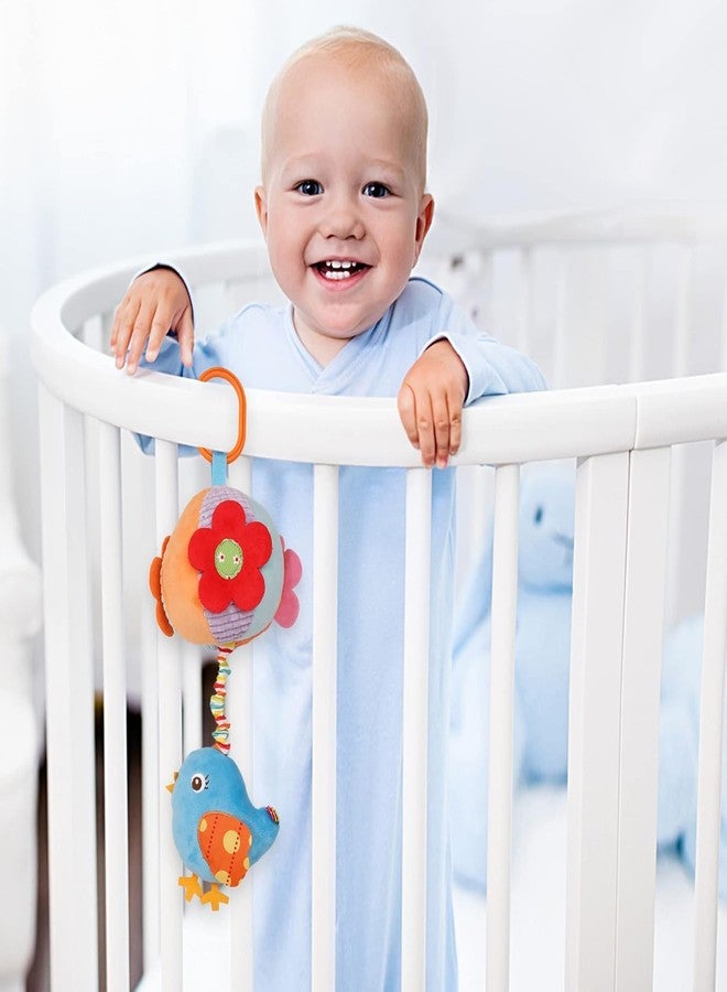FabeKee My First Baby Toy,Soft Hanging Crinkle Squeaky Dangling Toy Car Seat Stroller Toys with Plush Animal C-Clip Ring for Infant Babies Boys and Girls (Blue) - Image 4