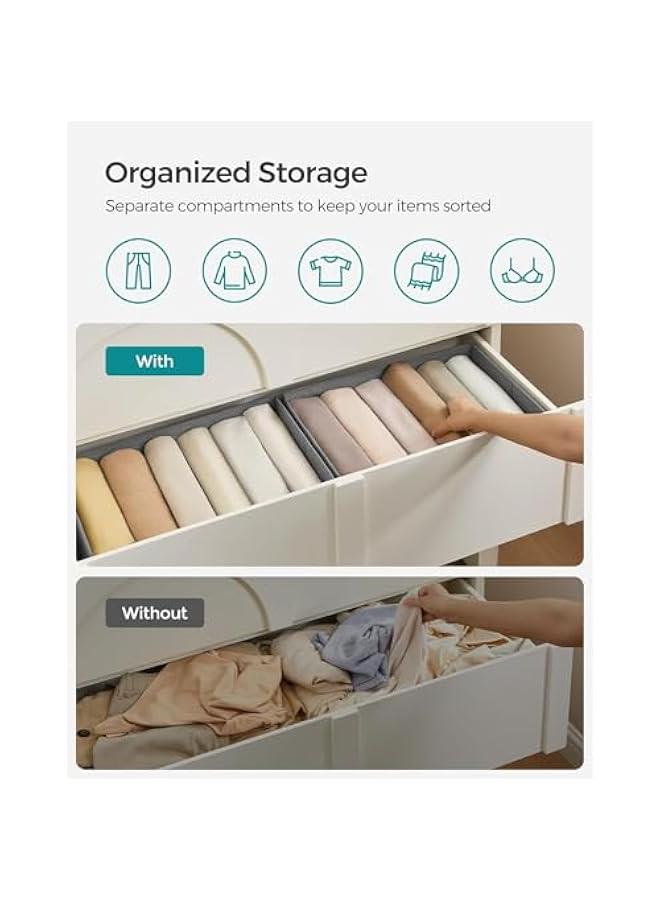 هوكور صندوق تخزين جينز من بايبي، منظم ملابس لخزانة الملابس، منظمات أدراج مرئية للملابس، سلة تخزين خزانة قابلة للطي، صندوق درج قابل للغسل للملابس (رمادي) - Image 5