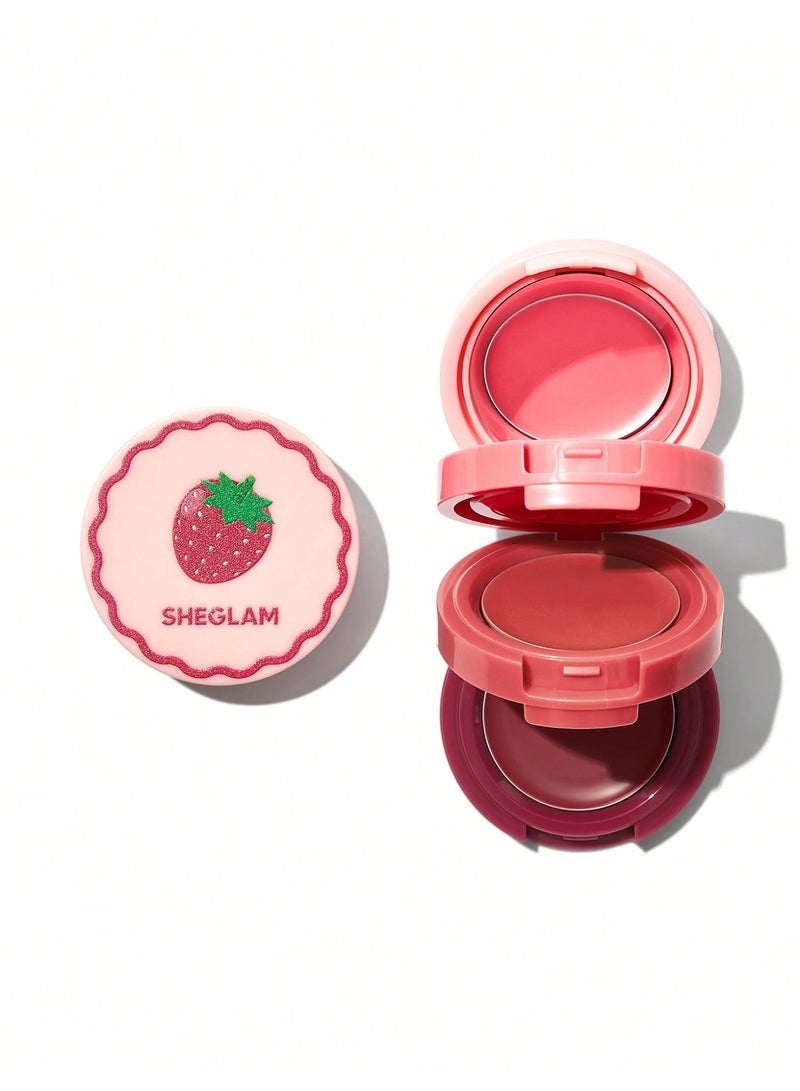 SHEGLAM Strawberry Whirl Cheek & Lip Cream Stack Strawberry - Image 1
