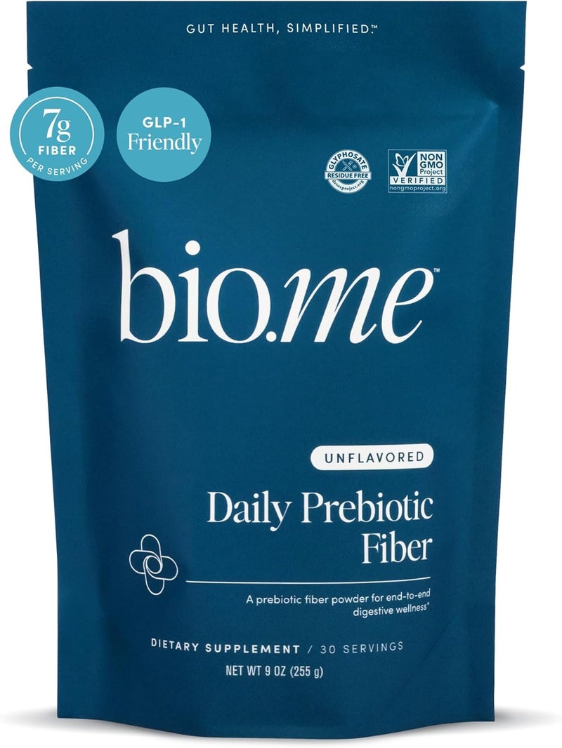 Bio Me Daily Prebiotic Fiber  Fiber Supplement Powder for Digestive Health  Gut Health  Fiber Powder Unflavored Prebiotics NonGMO Dietary Fiber Gluten  Sugar Free Soluble Fiber Supplements30 Servings - Image 1