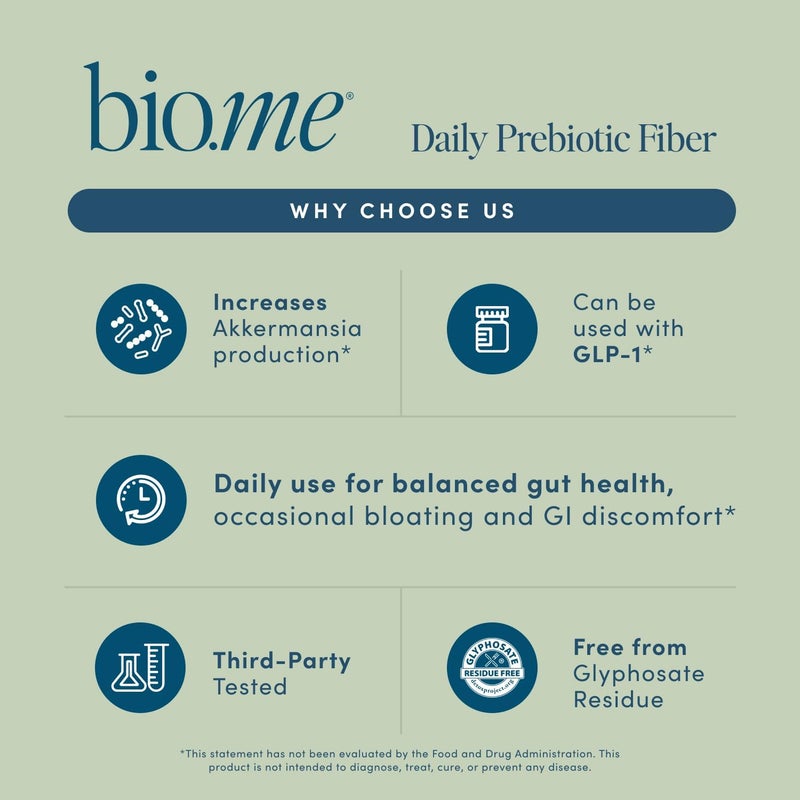 Bio Me Daily Prebiotic Fiber  Fiber Supplement Powder for Digestive Health  Gut Health  Fiber Powder Unflavored Prebiotics NonGMO Dietary Fiber Gluten  Sugar Free Soluble Fiber Supplements30 Servings - Image 2