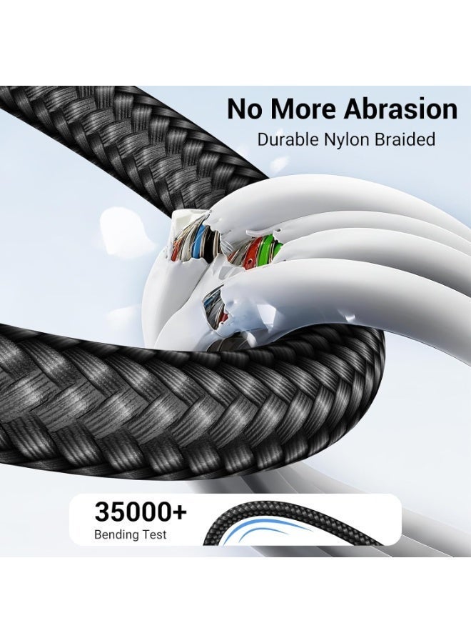 1.5m Extended 4-in-1 Multi Charging Cable，Nylon Braided Travel Cable with Magnetic Watch Charger，Compatible with Smart Watches，iPhone，Samsung Phones，Type-C & Micro USB Devices - Image 5