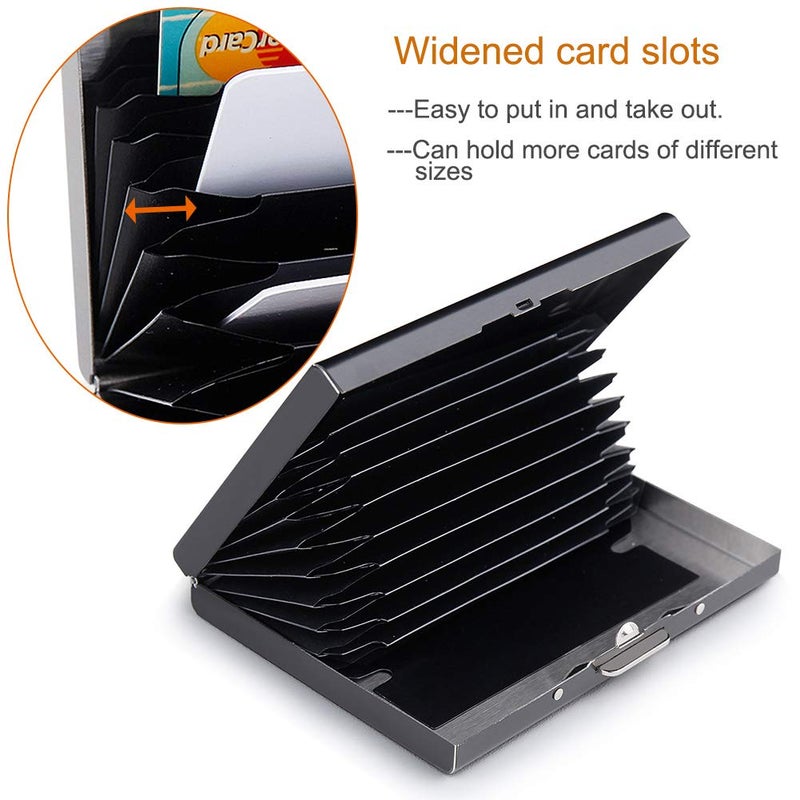 EASTNIGHTS RFID Credit Card Holder Protector Metal Credit Card Wallet Business Card Holder for Men Women Gift Box Package (Black) - Image 4