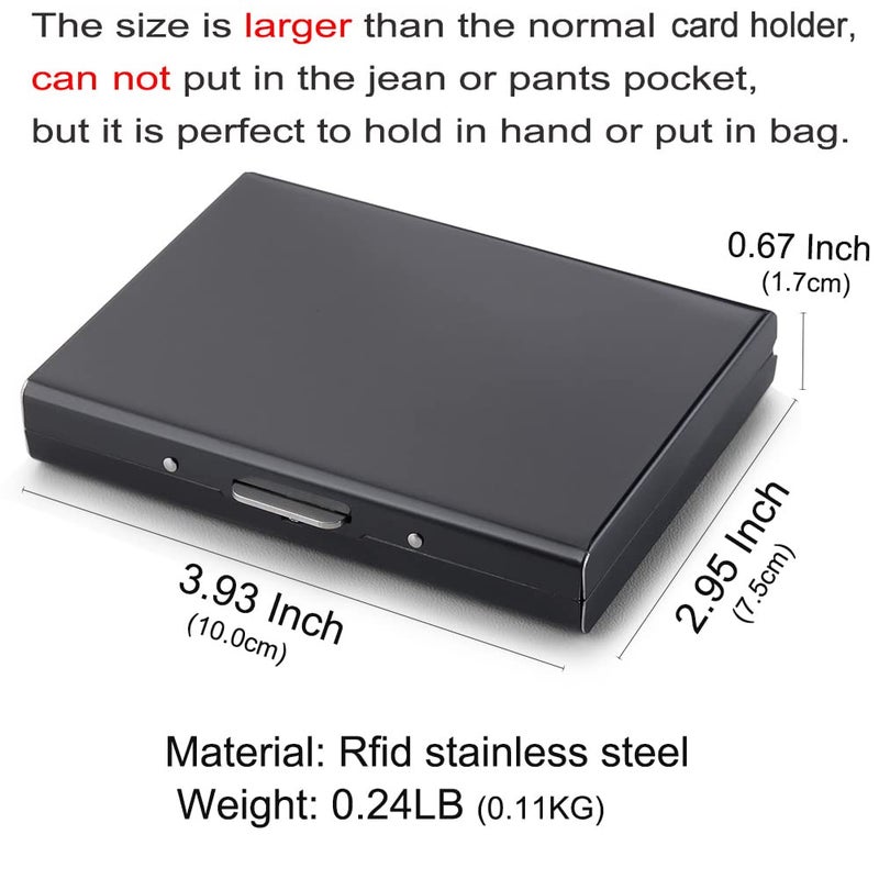 EASTNIGHTS RFID Credit Card Holder Protector Metal Credit Card Wallet Business Card Holder for Men Women Gift Box Package (Black) - Image 5