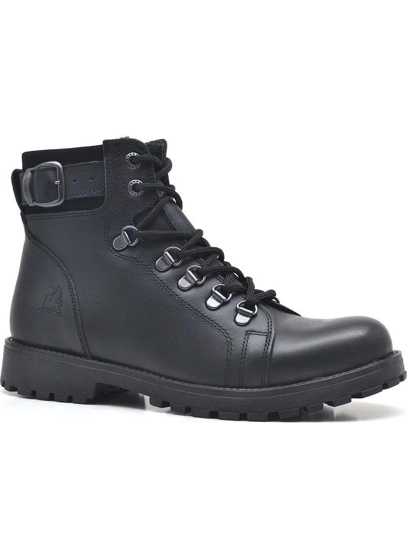 راكر Griffon Leather Black Zipper Boots