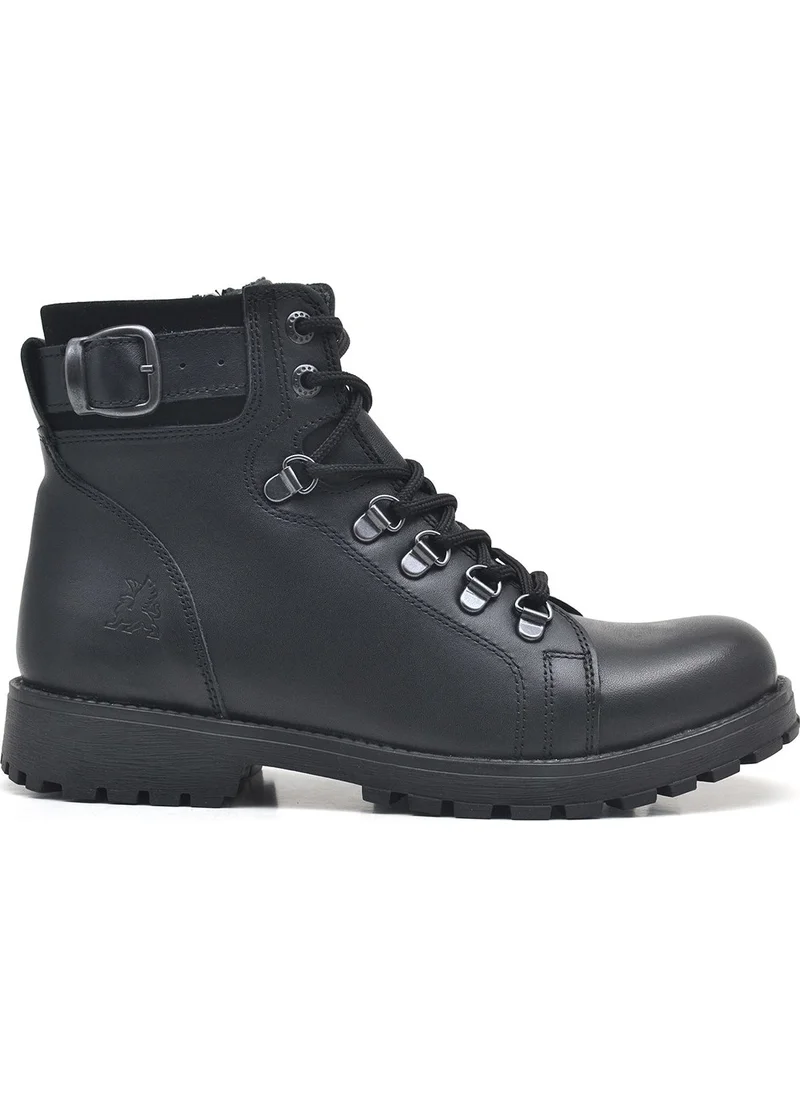 راكر Griffon Leather Black Zipper Boots