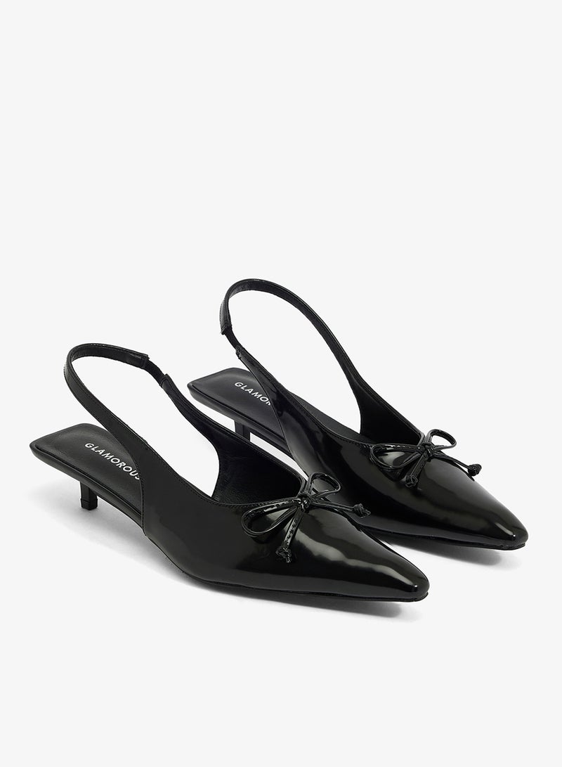 GLAMOROUS Casual Sling Back Kitten Heeled Sandals - Image 4