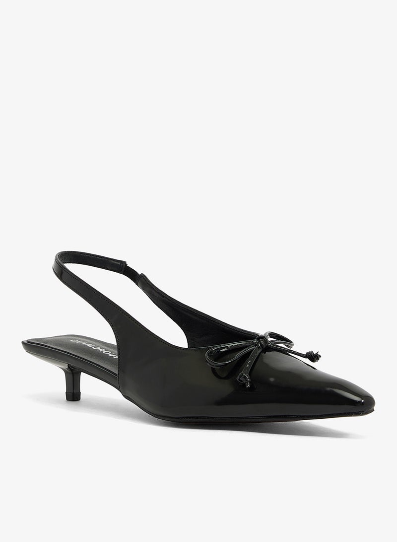 GLAMOROUS Casual Sling Back Kitten Heeled Sandals - Image 2