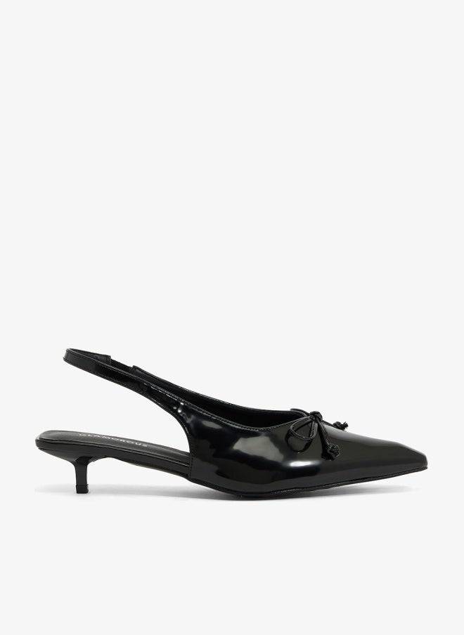 GLAMOROUS Casual Sling Back Kitten Heeled Sandals - Image 1
