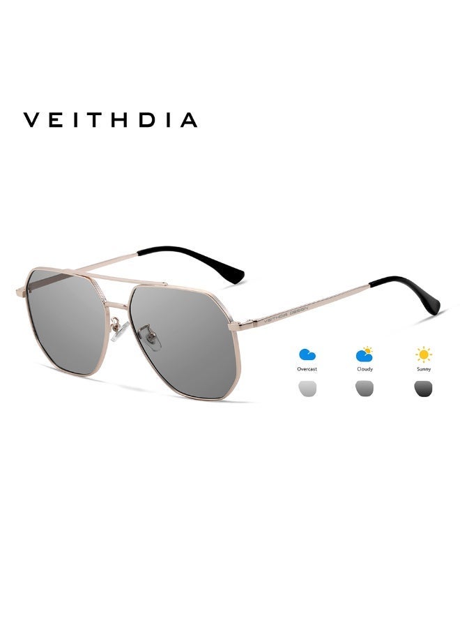 Veithdia Original VEITHDIA Men's Polarized Pilot Sunglasses, UV400 Protection, Gold Metal Frame – Driving & Outdoor - Image 1