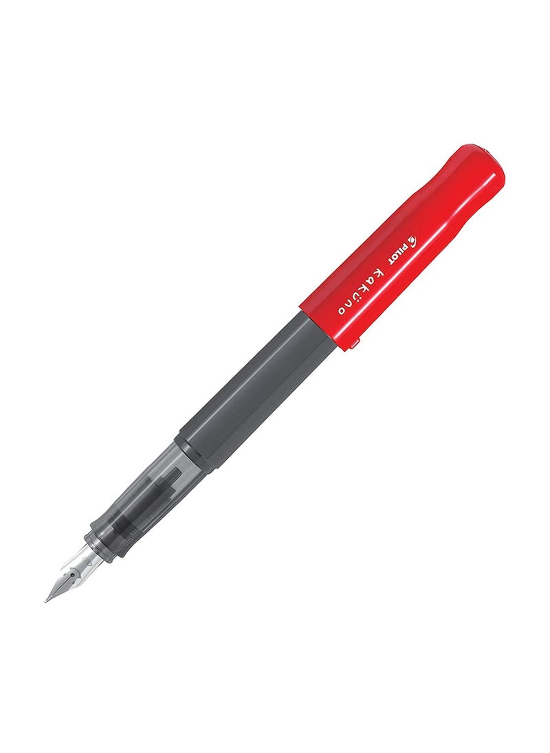 PILOT Kakuno Fountain Pen Red Body With One Ink Cartridge Fine Tip  - Image 2