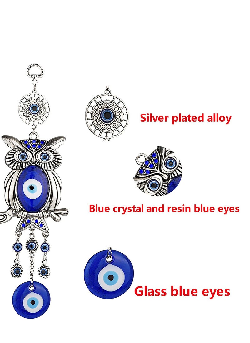 KASTWAVE Wall Hanging, Lucky Owl Hanging Evil Eye Pendant Decoration, Ornament Amulet for Car, Home and Office for Protection and Blessing 11.7 Inches  - Image 3