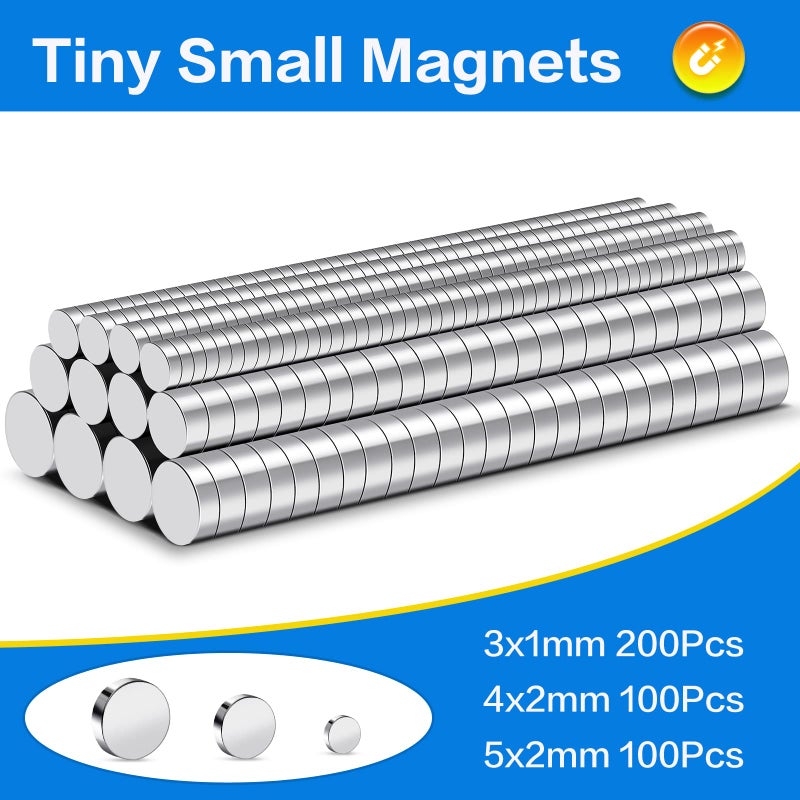TRYMAG Small 400Pcs Rare Earth 3 Different Sizes Tiny Mini Magnets for Crafts, Small Round Fridge DIY Magnets for Miniatures,Multi-Use for Refrigerator, Office, Kitchen Cabinet, Crafts and Science - Image 5