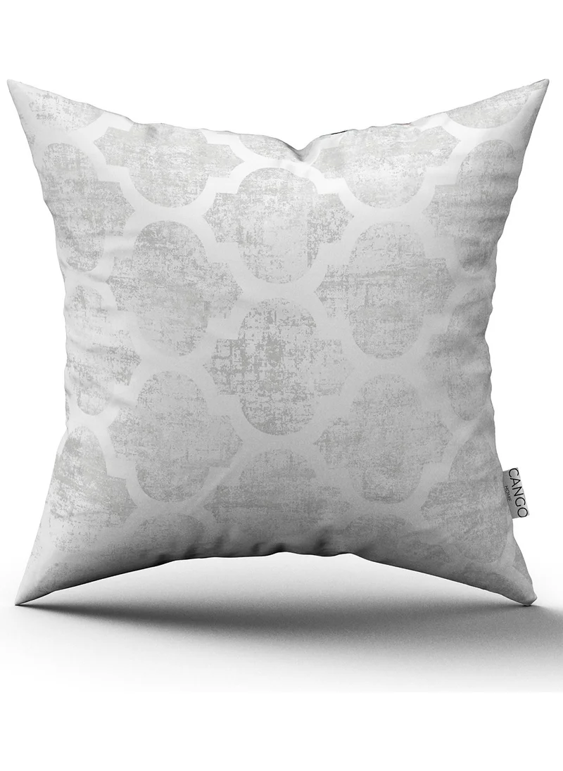 Cango Home White Gray Decorative Abstract Patterned Double Sided Digital Printed Throw Pillow Cover - YLMS103