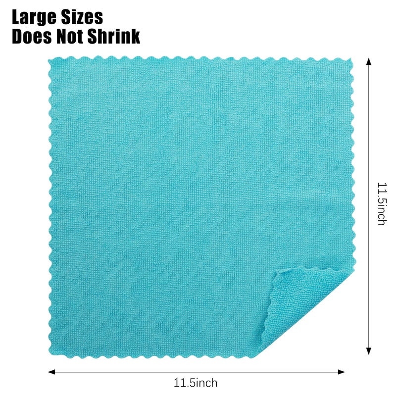 MOONQUEEN 12 Pack Microfiber Cleaning Cloth - Reusable Cleaning Rag, Fast Drying Cleaning Towels,12"X12", Green/Blue/Yellow/Pink - Image 2