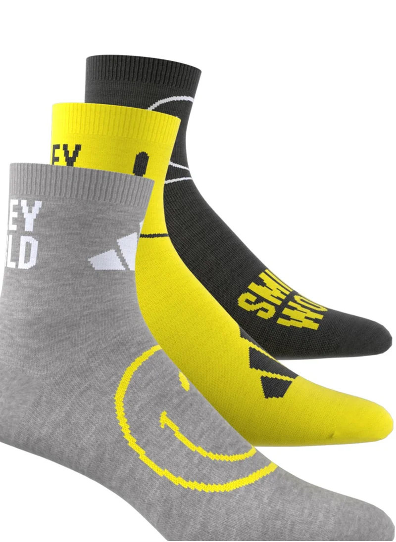 Adidas Kids Smiley 3 Pack Socks