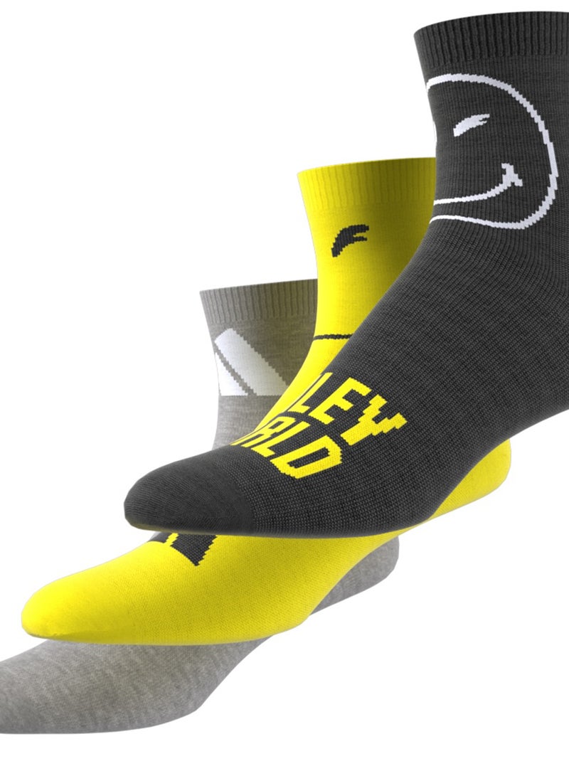 Adidas Kids Smiley 3 Pack Socks  - Image 2