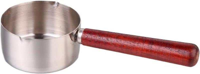 Gravy Boat Steak Sauce CupWooden Handle Western Sauce CupStainless Steel Sauce Cup with HandleTomato Salad Dipping Dish Gravy Jug(Large) - Image 1