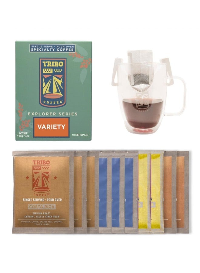 Tribo Coffee Single-Serve Portable Pour Over Drip Coffee - Explorer Variety - 10 Servings (Light - Medium Roast) - Image 1