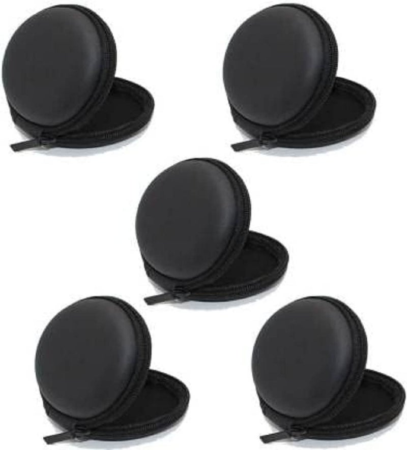 Inefable® Earphone Headphone Case Pouch Cover Carrying Case for Earphones, Headset, Pen Drives, SD Cards, All Mobile Accessories (Black) (Pack of 5) - Image 1
