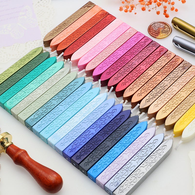 European Arrow-Shaped Core Fire Paint Wax Strip 70 Colors Pearlescent Mixed Color Fire Paint Seal Sealing Wax Cheap Wax Strip Boxed Bulk - Image 3