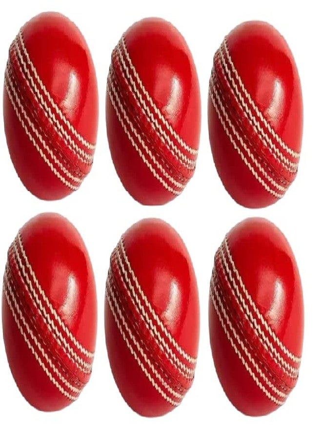 Wirmon Leather Cricket Ball Size Standard | Red | (Pack of 6) - Image 1