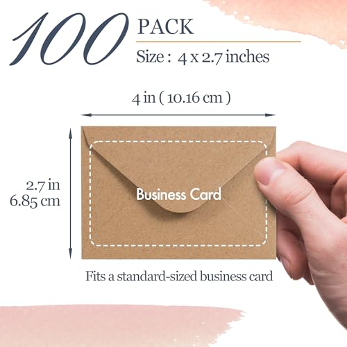 MATICAN Mini Kraft Brown Envelopes - 100 Count, 4 x 2.7 Inches, Perfect for Gift Cards, Weddings, Business, Birthdays - Image 4