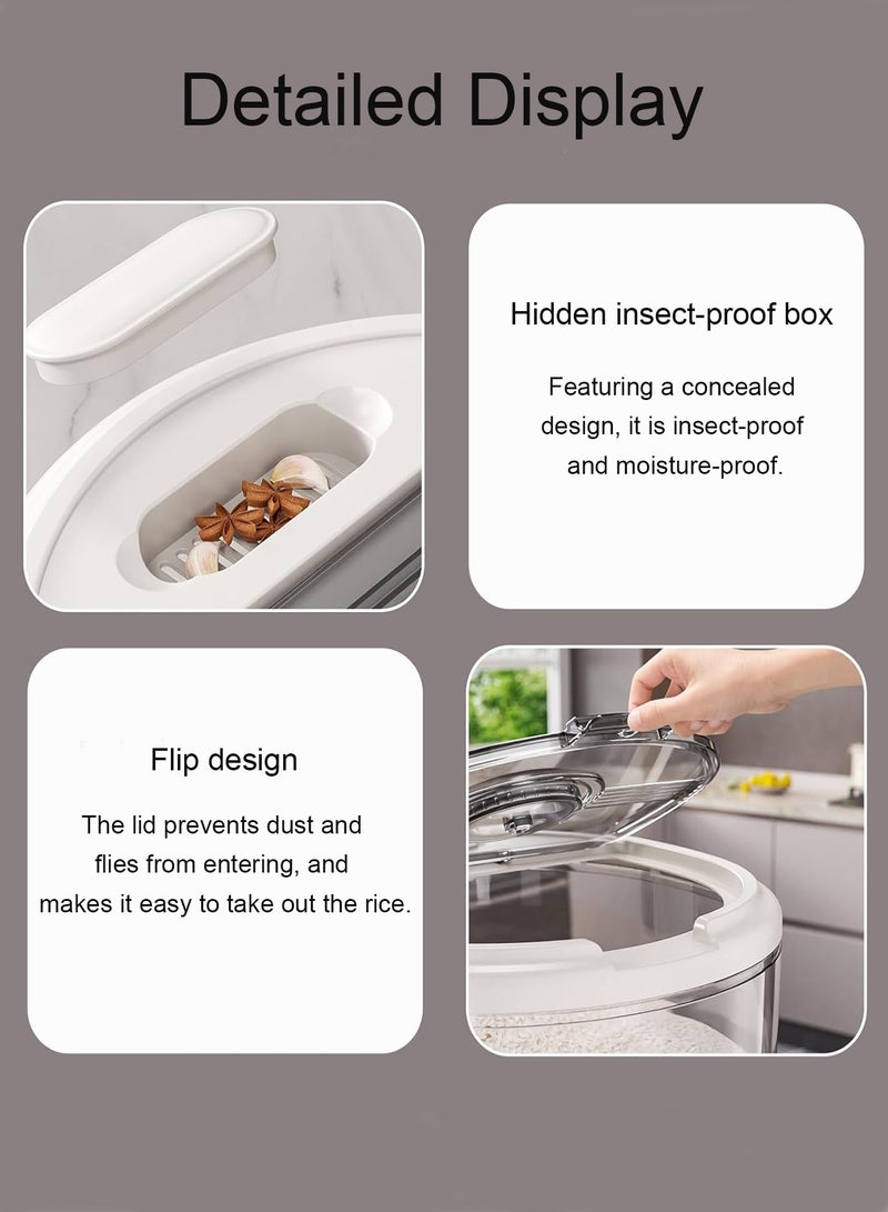 CUBEXELL Rice Dispenser, Rice Storage Container, Kitchen Food Grain Storage Box With Measuring Cup And Time Dial, Sealed Moisture-Proof Rice Bucket, Large Capacity Grain Flour Soybean Storage Container, Suitable For Kitchen Storage And Organization. - Image 2