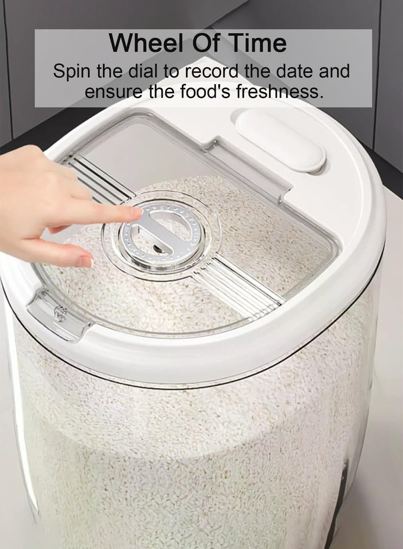 CUBEXELL Rice Dispenser, Rice Storage Container, Kitchen Food Grain Storage Box With Measuring Cup And Time Dial, Sealed Moisture-Proof Rice Bucket, Large Capacity Grain Flour Soybean Storage Container, Suitable For Kitchen Storage And Organization. - Image 3