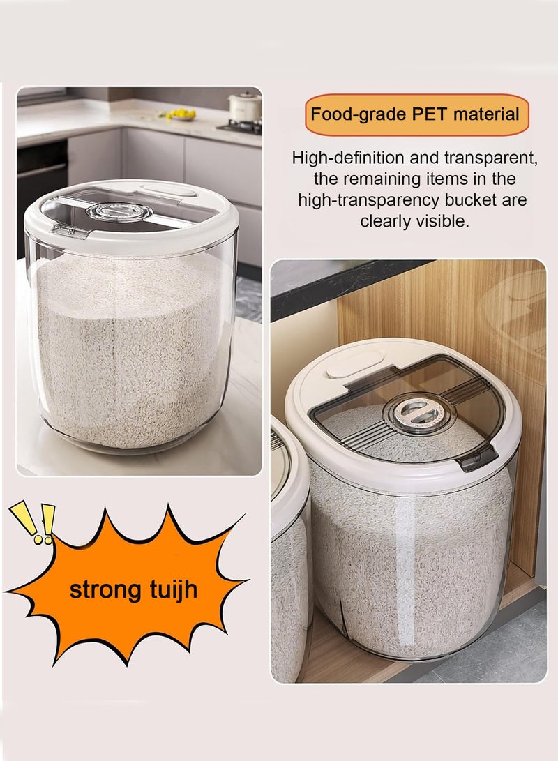 CUBEXELL Rice Dispenser, Rice Storage Container, Kitchen Food Grain Storage Box With Measuring Cup And Time Dial, Sealed Moisture-Proof Rice Bucket, Large Capacity Grain Flour Soybean Storage Container, Suitable For Kitchen Storage And Organization. - Image 4