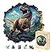 Jigfoxy Wooden Puzzles for Adults Roaring Dinosaur Wood Puzzles Adult Unique AnimalShaped Wooden Jigsaw Puzzles Christmas and Thanksgiving Gifts for Family and Friends M114 114in207pcs - Image 2