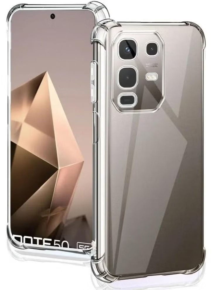 Clear Soft TPU Bumper Silicone Bumper Reinforced Corner Full Camera Protection Cover For Infinix Note 50S