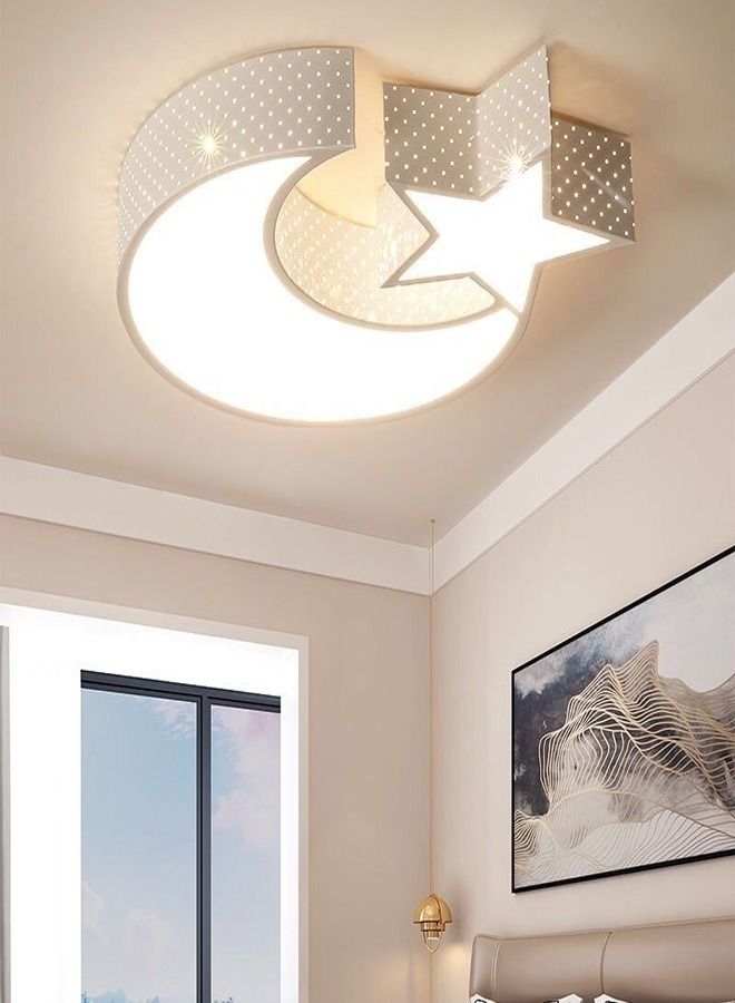 fashionhome مصباح سقف LED أكريليك بشكل القمر والنجوم مع تحكم عن بعد وإضاءة قابلة للتعديل - Image 1