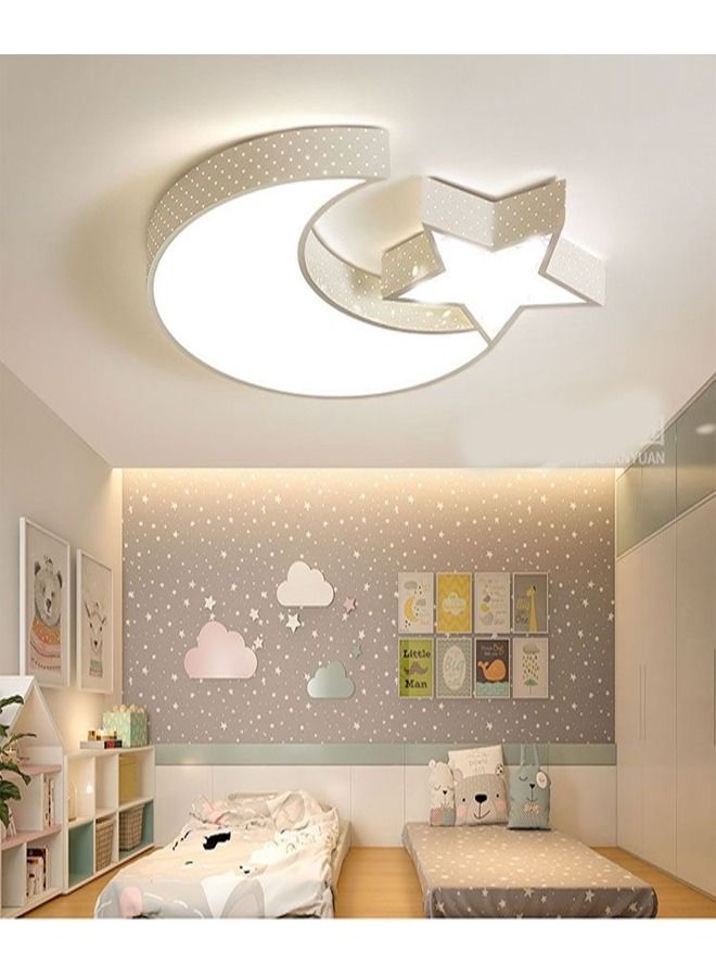 fashionhome مصباح سقف LED أكريليك بشكل القمر والنجوم مع تحكم عن بعد وإضاءة قابلة للتعديل - Image 3